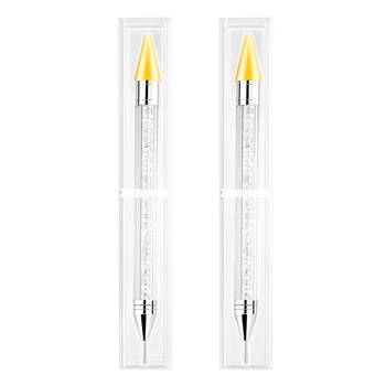 

Dot Dual End Nail Art Acrylic Brush Tool Remove Up Pick Sequins Powder Pen Wax Pencil Crystal Handle Tool