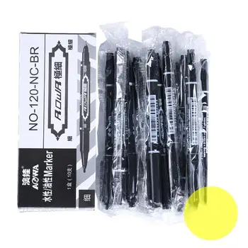 

Black Ultra-fine Double-end Marker Pen Small-end Pen Water-based For Hook Line Pen Practical Stationery