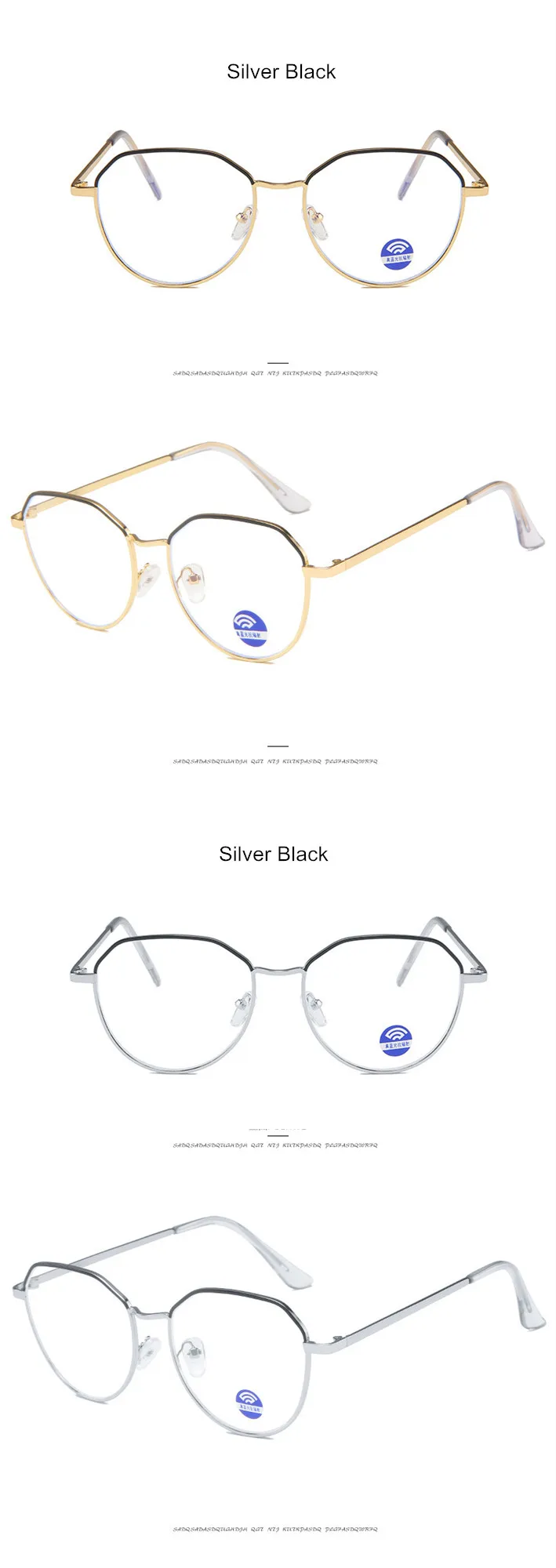 Модные металлические необычные очки, оправа для женщин, Oculos De Grau, ретро большой полигон, компьютер, анти-синий светильник, плоские очки для мужчин