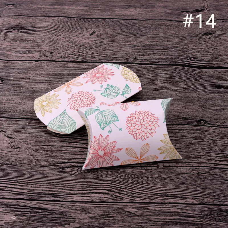 Pillow bags 14 100 шт., 6,5x9x2,5 см, наволочка для ювелирных изделий, шоколадные конфеты, печенья, новые свадебные бумажные подушки, подарочные упаковочные коробки - Цвет: Pillow bags 14
