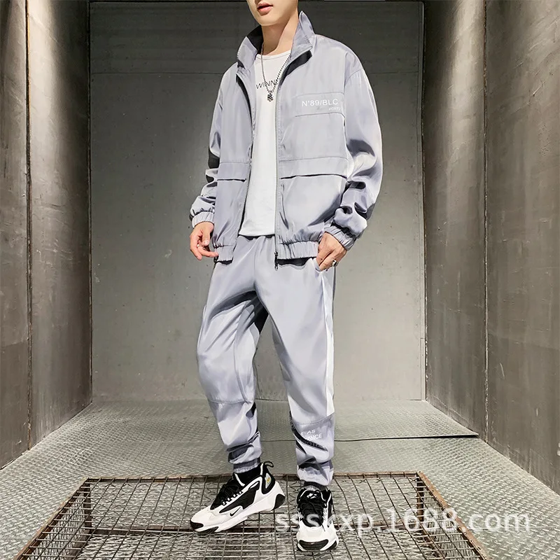 

Spring And Autumn Men Two-Piece Casual Korean-style Trend on Clothes Couples Sports Hoodie Suit Coat Popular Brand