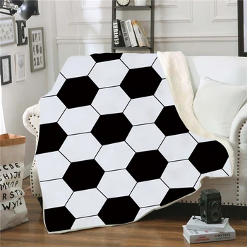 

Sport Balls Pattern Winter Warm Cover Blanket Boys Girls Household Office Nap Blanket Comfortable Fleece Couch Blanket