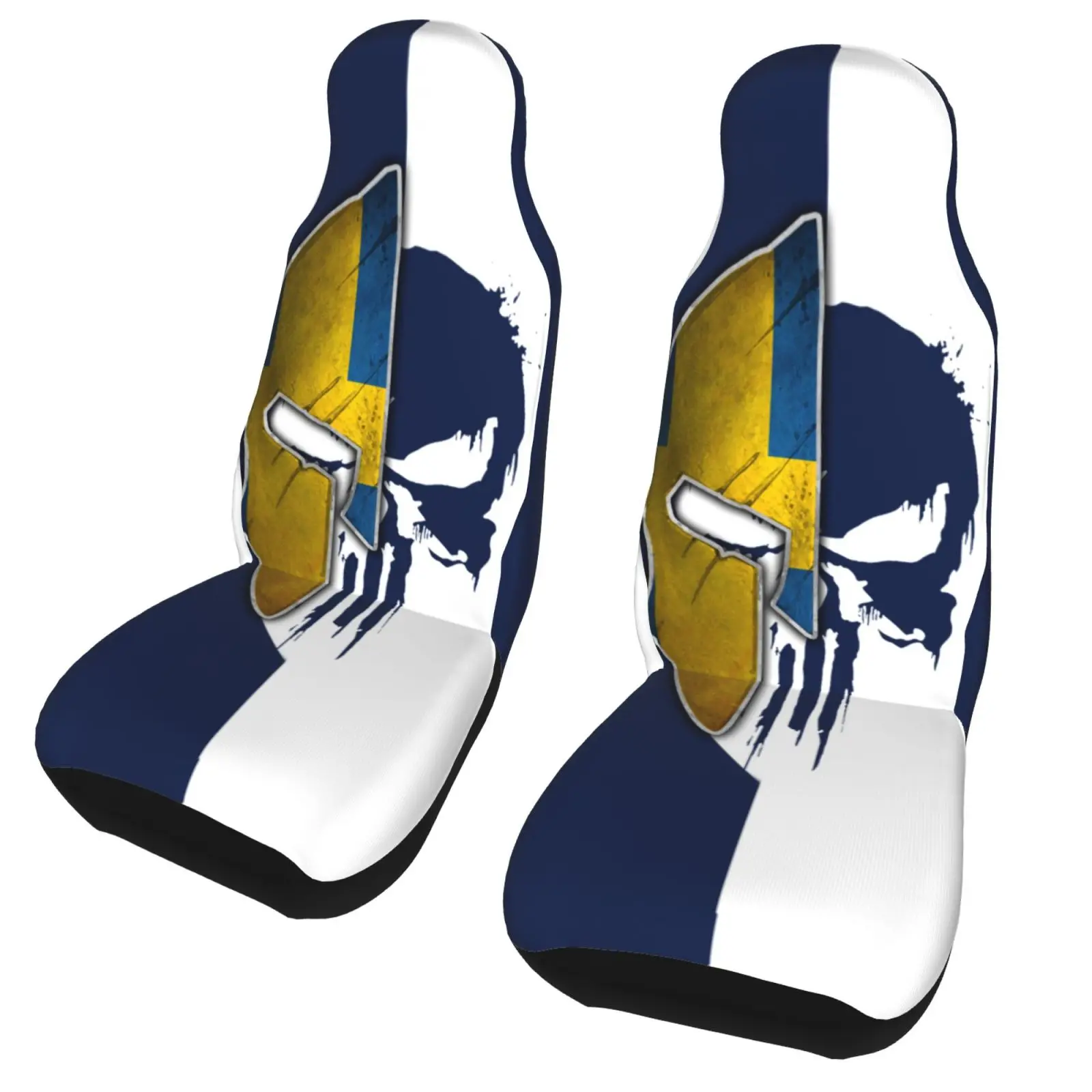 Blue White Skull 3d Custom Car Accessories Seat Covers for Cars Universal Vehicle Chair | Автомобили и мотоциклы