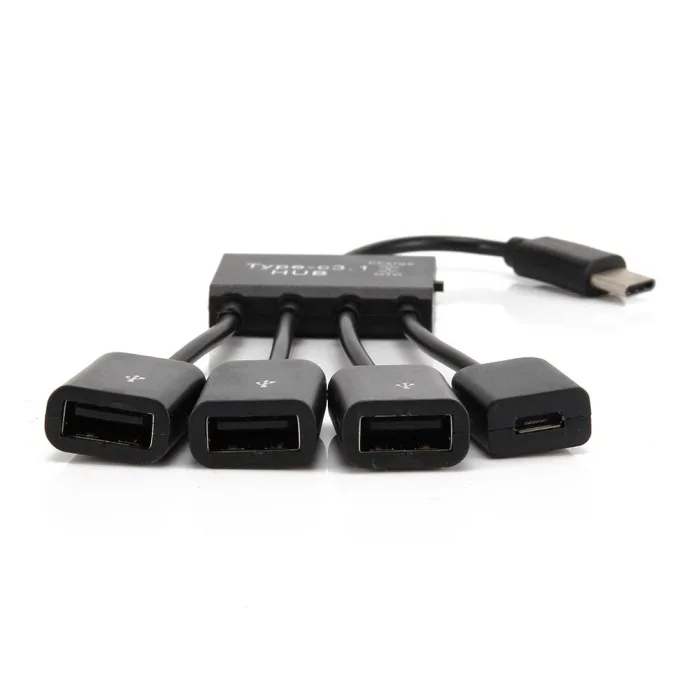 4 в 1 несколько Тип C к USB 2,0 адаптер OTG кабель конвертер данных адаптер для клавиатуры мыши AS99