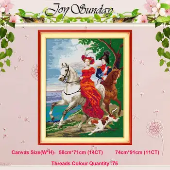 

Knight couples painting counted 11CT 14CT Cross Stitch Sets Wholesale DIY Cross-stitch Kits Embroidery Needlework Home Decor