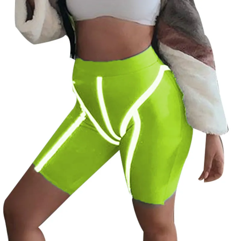 Женские Светоотражающие полосатые повседневные шорты спортивные велосипедные