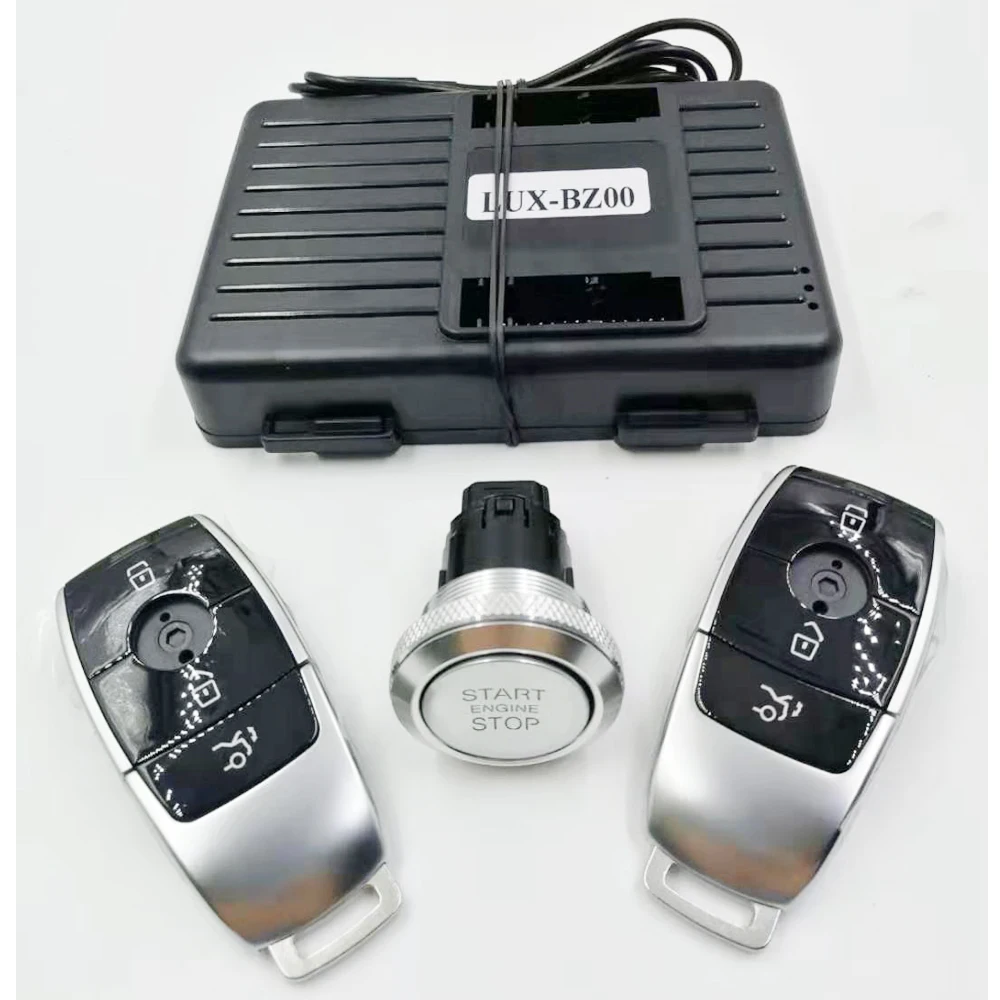 For Mercedes Benz GLA Class 2015-2019 Add Car Push Start Stop System Semote Starter and Keyless Entry Eystem with New Remote Key easyguard can bus remote starter fit for 15 19 benz gle 16 19 gla 15 19 gls with original push button pke keyless entry system