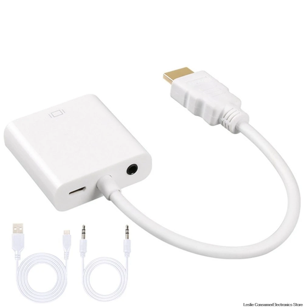 HDMI к VGA Кабель-адаптер HDMI VGA Кабель-конвертер Поддержка 1080P с аудио кабелем для HD tv xbox PS3 PS4 ноутбука tv Box Dropship