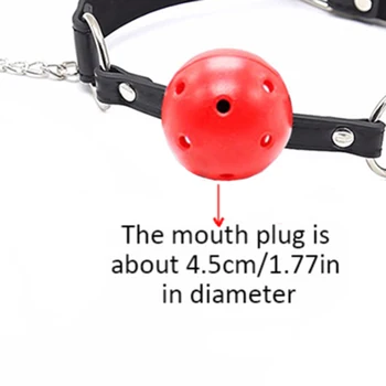 Sexy Toys PU Leather Mouth Gag Ball Oral Sex With Chain Nipple Clip Fetish Bondage Nipple Clamps Erotic Sex Adult Toy 6