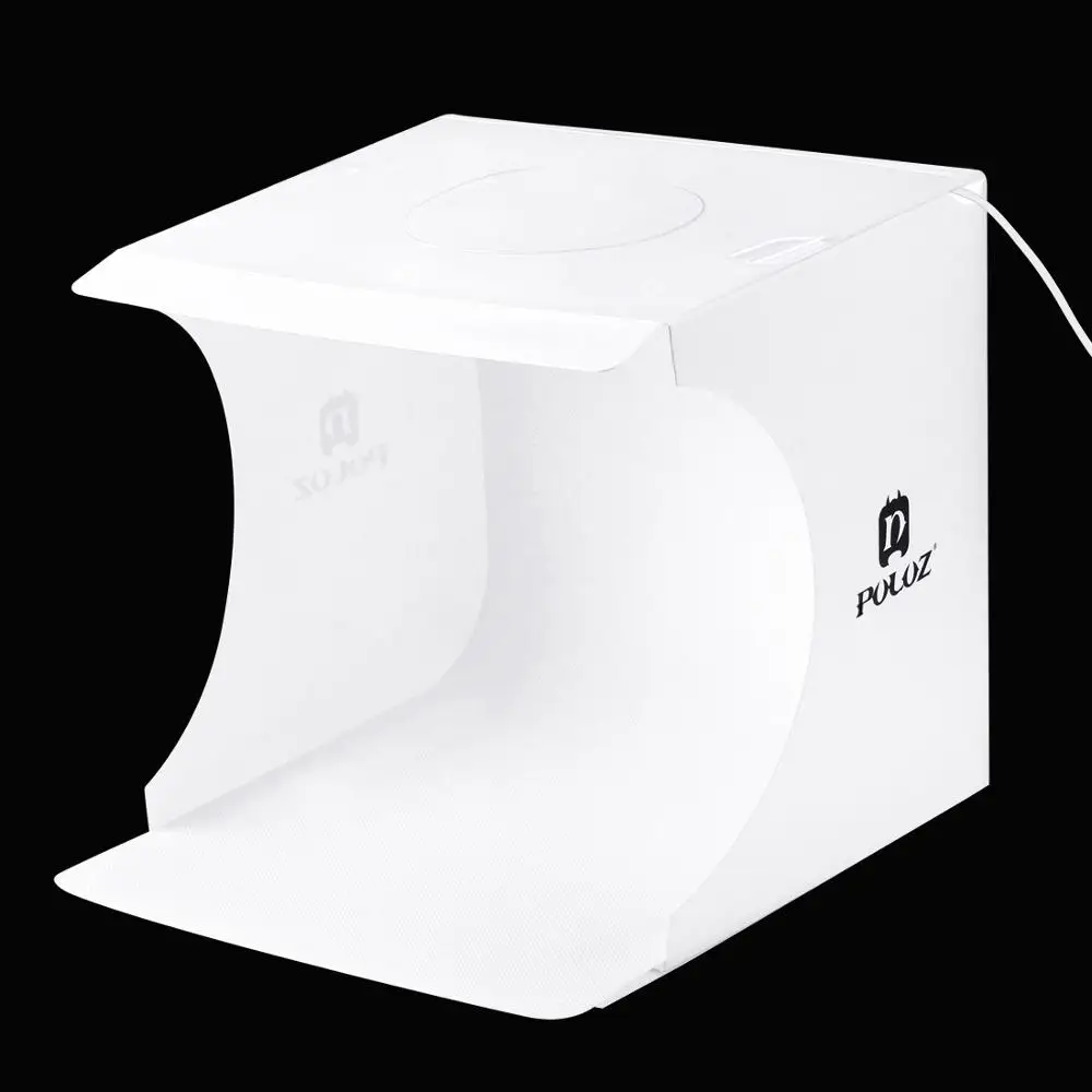 PULUZ 20cm Ring LED Panel Folding Portable Light Photo Lighting Studio Shooting Tent Box Kit with 6 Colors Backdrops 24x23x22cm