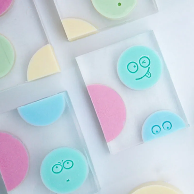 Facial Expression Handmade Soap Standard, Mini Soap Stamp Seal, Acrylic Soap Making, Chapter Supplies, 2x2cm, 6 Pcs