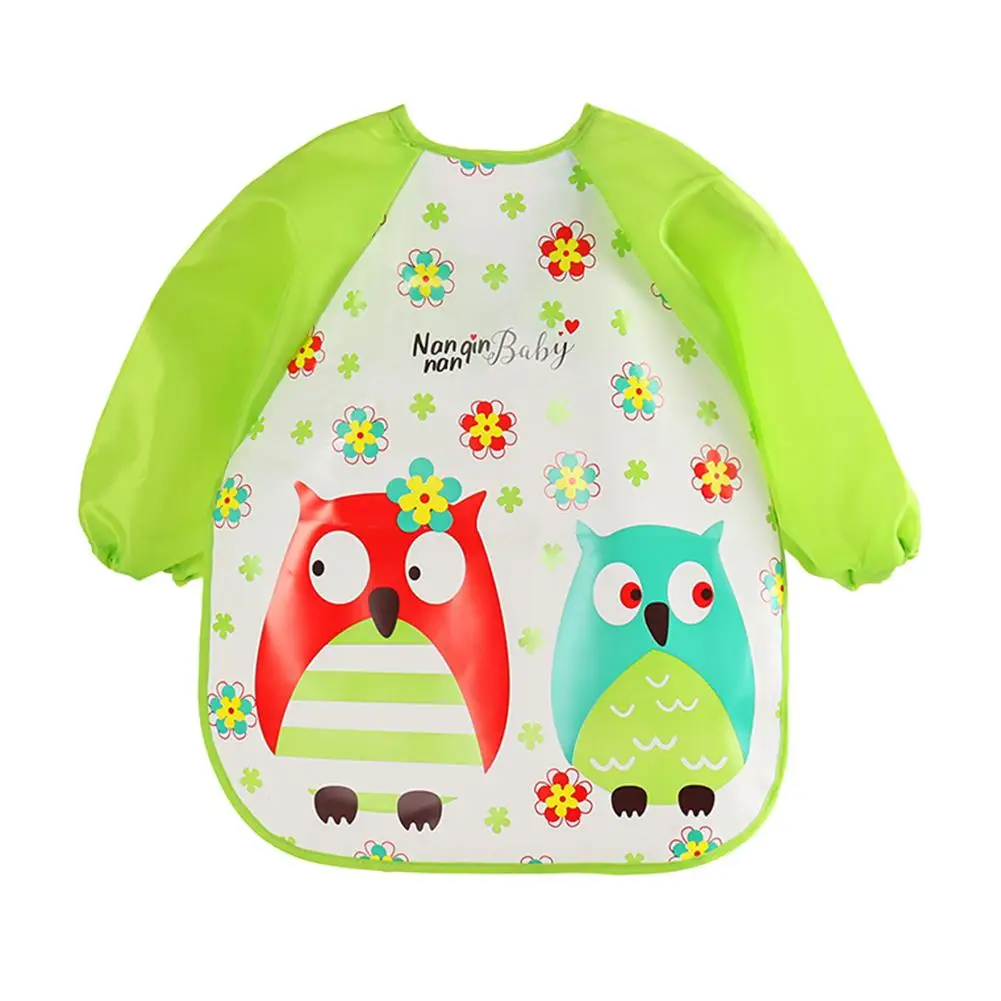 0-3Y Baby Bibs Cute Cartoon Animals Waterproof Colorful Children Bib Full Sleeve Bibs Children Apron Long Sleeve Feeding Bibs newborn socks for babies