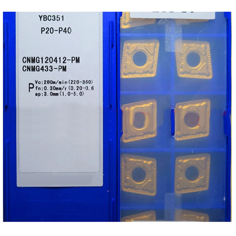 Originale Cnmg Cnmg120404-Pm Cnmg120408-Pm Cnmg120412-Pm Cnmg120416-Pm Ybc351 Per Utensili Da Taglio Per Tornio Con Inserti In Metallo Duro D'Acciaio