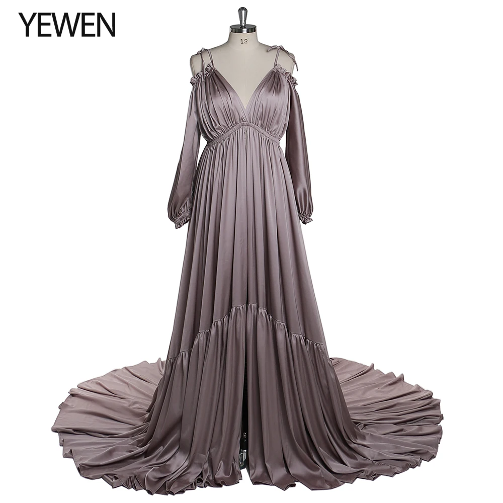 Sexy Shoulderless Evening Dress Long Pregnant Women Fancy Pregnancy Maternity Dress Elegence Maxi Gown Photo Shoot Props YEWEN plus size evening dresses Evening Dresses