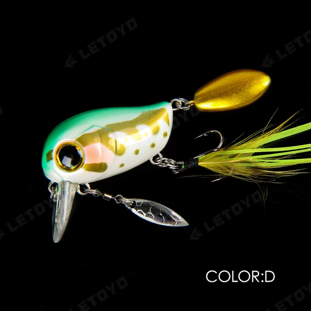 LETOYO Floating Fishing Lure Crank 40mm 8g Freshwater Bass Crankbait Surface Artificial Hard Baits With Spoon Wobblers Wake Bait D