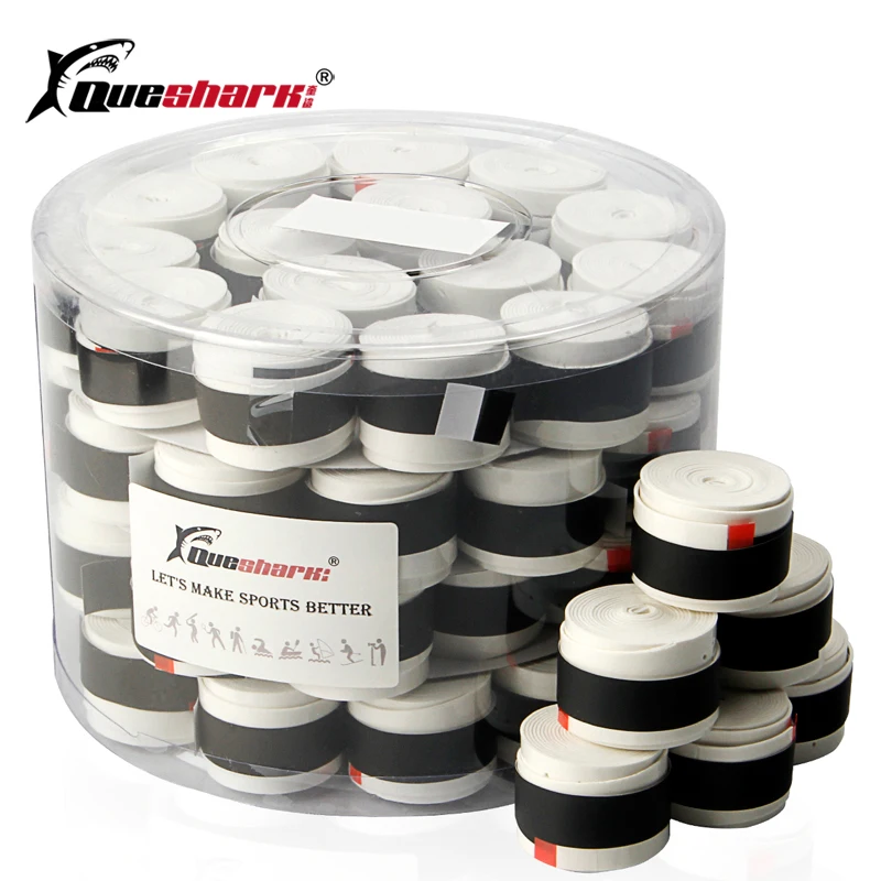 Queshark Professional 60 pcs Colorful Coated Tennis Overgrips Badminton Grips Breathable Tennis Racket Tapes Rod Sweatbands