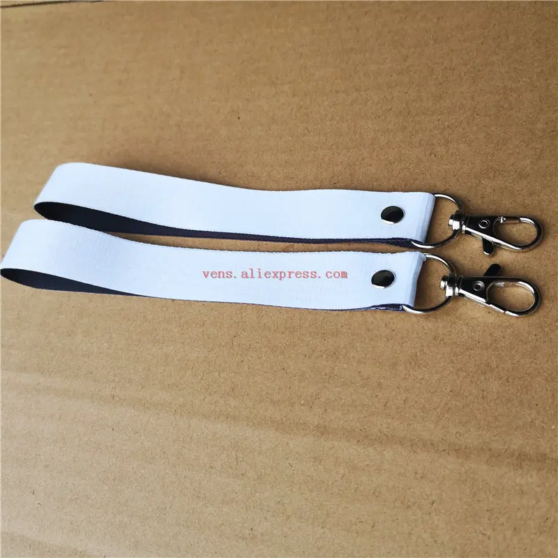 sublimation polyester fiber white blank keychains key ring hot transfer printing blank diy materials 50pcs/lot - Цвет: short style