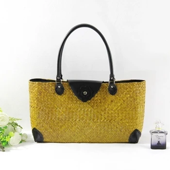 

The new fashionable sketch package Thai version of the rattan bag seaside resort beach bag shoulder bag retro handbag handbag