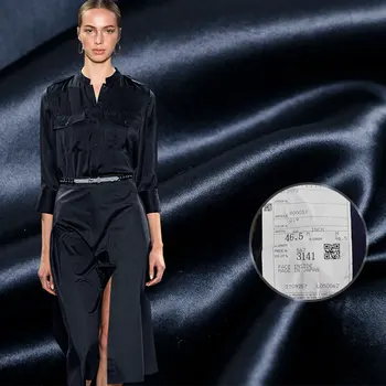 

Red Raspberry Japanese NavyBlue Triacetate Satin Fabrics Materials Autumn Women Dress Pants Sewing Cloth Tailor Freeshipping