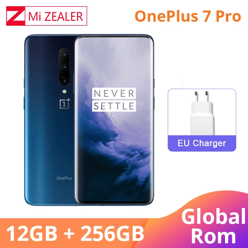 Смартфон Oneplus 7 Pro Global rom, 12 Гб, 256 ГБ, Snapdragon 855, 6,67 дюймов, 90 Гц, AMOLED дисплей, отпечаток пальца, камера 48 МП, NFC