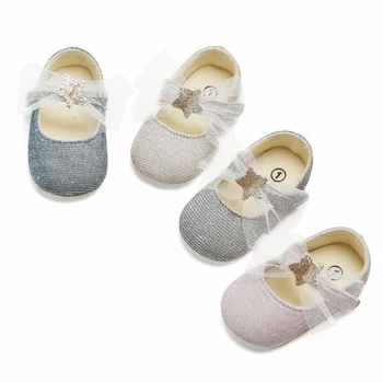 

Baby Shoes Baby Girls Princess Sequin Chiffon Bow Soft Shoes Soft Comfortable Bottom Non-slip Fashion Shoes Crib Shoes Footwear