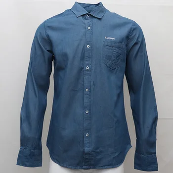 

man baimain Denim jeans shirt camisa masculina Men Long Sleeve Dress Shirts Cotton Social hombre chemises paris eden park homme