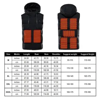 Outdoor USB Heating Vest Jacket Winter Flexible Electric Thermal Clothing Waistcoat Fishing Hiking Warm Clothes Men and Women 6