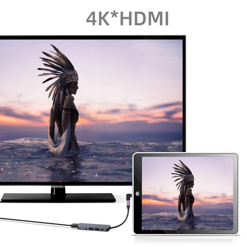 5-в-1 Тип тип-c док-станция концентратор HDMI USB3.0+ USB2.0 PD аудио USB C концентратор USB