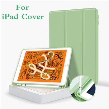 

For Apple iPad Pro 12.9 inch 2020 mini 4 5 Real liquid silicone pen slot split protective case For iPad 12.9'' 2019 Funda