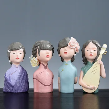 

Nordic Art Resin Portrait Crafts Decoration Modern Minimalist Living Room TV Cabinet Porch Room Wine Cabinet Office Decorations