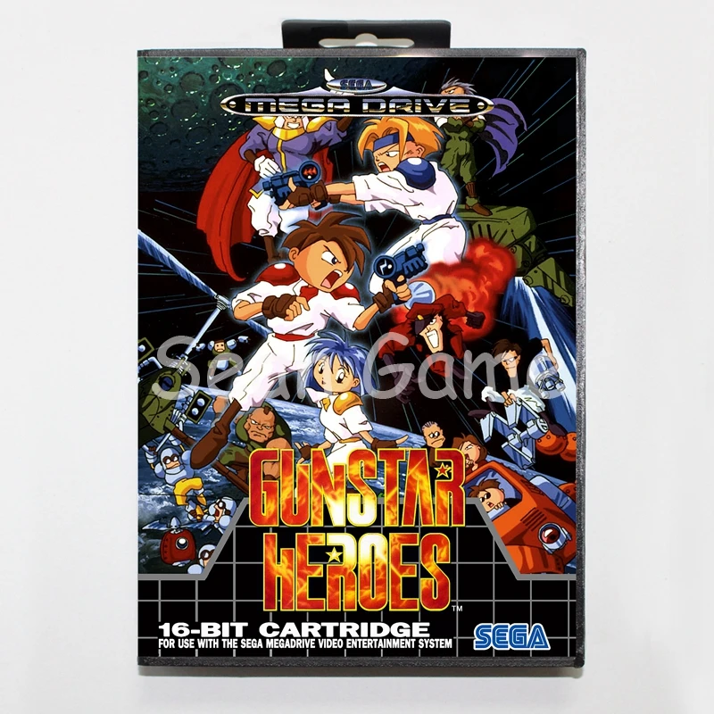 Игровая карта Elevata prestazione 16 бит MD для Sega Mega Drive Gunstar Heroes с розничной коробкой |
