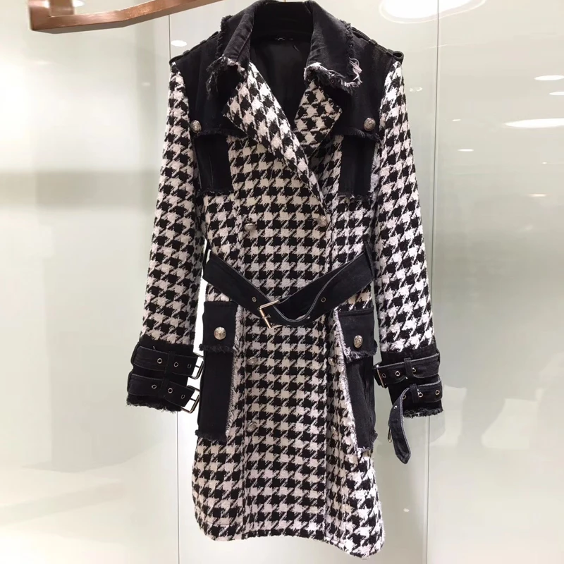 

Women Winter Wool Blend Coat Single Button With Belt Pocket Oversize Long Trench Coat Outerwear Wool Coat For Women