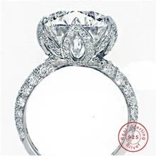 Модный женский набор короны кольцо из стерлингового серебра 925 пробы 4ct фианит AAAAA свадебное кольцо кольца для женщин подарок