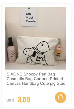 SIXONE мультфильм изгой собака ручка сумка косметичка мультфильм печатных Холщовая Сумка милая свинья Студенческая ручка сумка Индивидуальная сумка для хранения