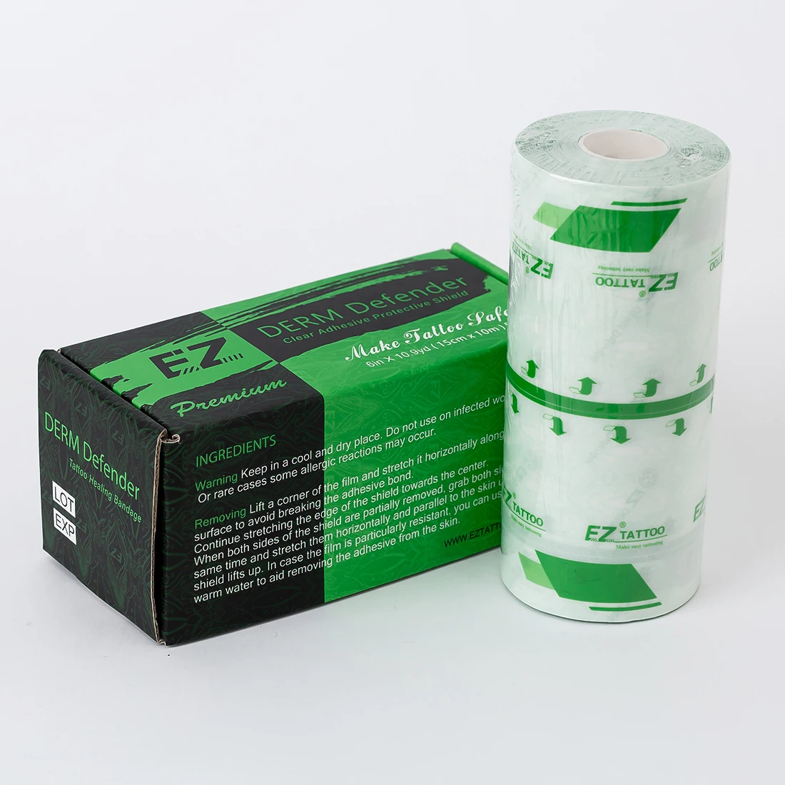 EZ одноразовая водонепроницаемая пленка для тату Derm Defender клей защитный щит после ухода принадлежности 6 В X 10.9yd рулон (art.: 7aca82255) - 7aca82255