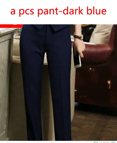 dark blue pant IZICFLY стиль формальный жилет и жилет плюс размер женские костюмы бизнес с юбкой и курткой Брюки наборы офисная форма стили - Цвет: dark blue pant