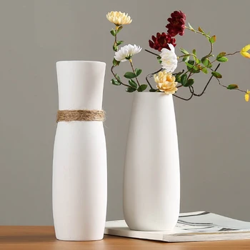 

Plastic Flower Vase Decoration Home White Vases Imitation Ceramic Vase Flower Pot Decoration Nordic Style Flower Baske
