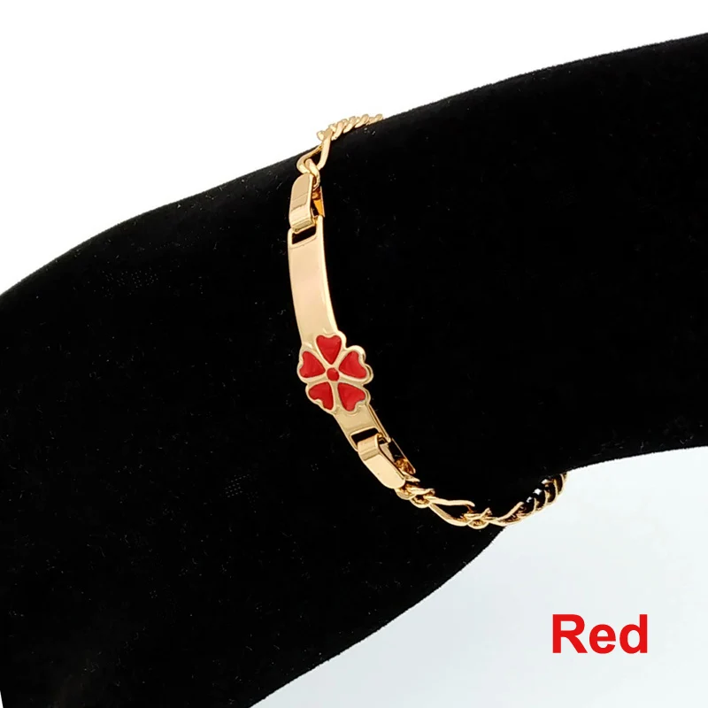 Красочные детские браслеты с сердцем, ювелирные изделия для малышей, золотой браслет для крещения, браслеты для детей, B0929 - Окраска металла: Red