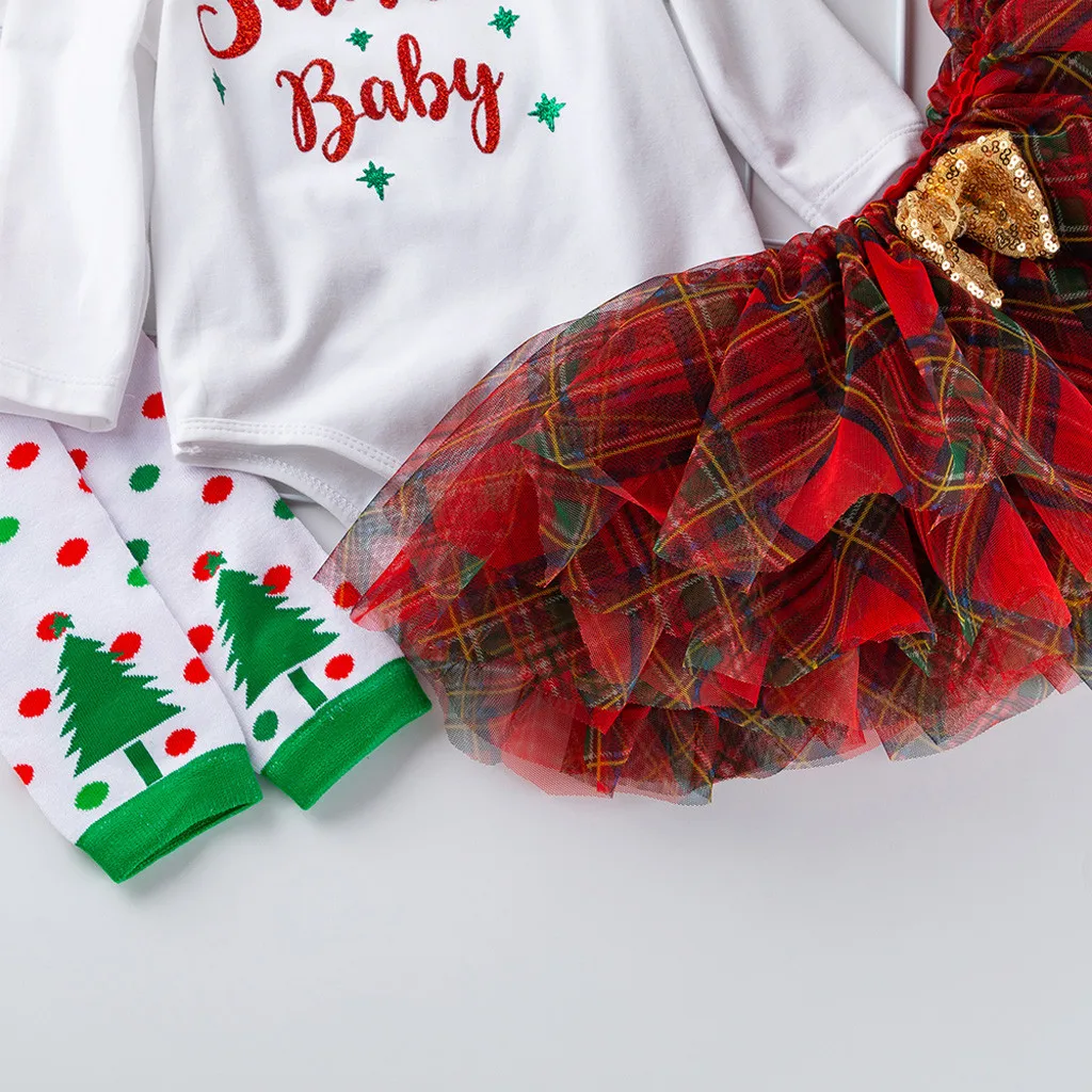 My First Christmas/Одежда для маленьких девочек детский комбинезон на Рождество для маленьких девочек, топы, платье-пачка, набор для волос, ropa mujer
