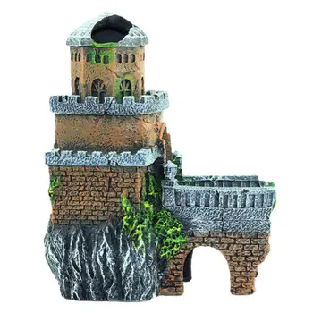 

Castle Wreck Aquarium Fish Tank Landscaping Decoration Vintage Home Resin Hideaway Shrimp Breeding Hiding Cave Shelter