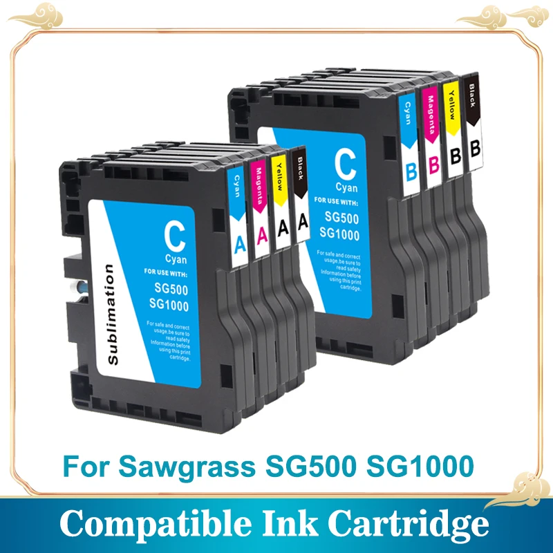 

SG500 сублимационный картридж с чернилами для Ricoh Sawgrass SG500 SG1000, струйный принтер, сублимация для футболок, 4 цвета SG500A + B