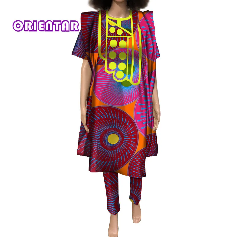 3 шт. африканская одежда для женщин блузки платье и брюки комплект Африканский