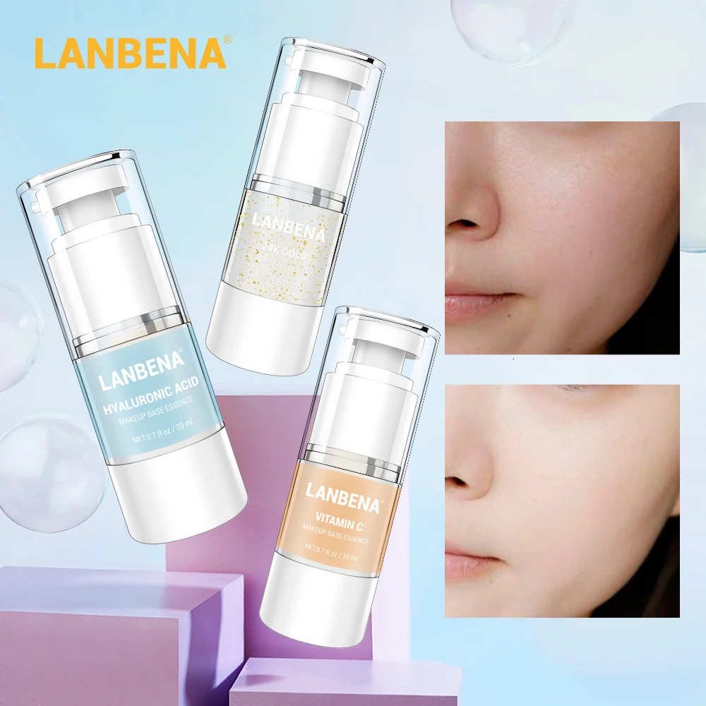 LANBENA Face Primer Base Essence Serum Hyaluronic Acid VC Pore Concealer Shrink Brighten Moisturizing Skin Makeup | Красота и