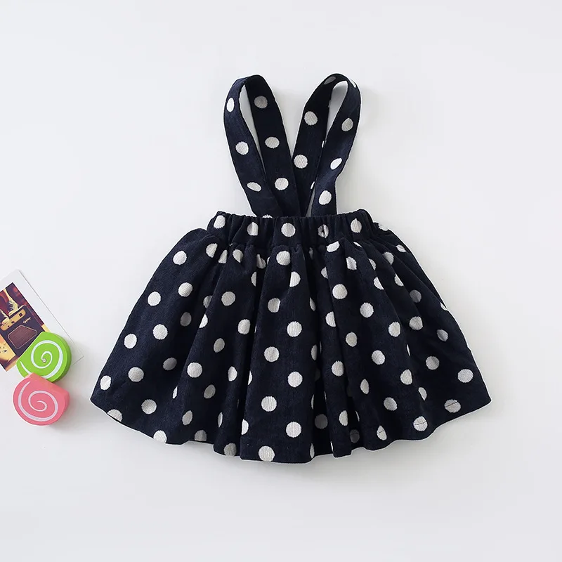 Г. Осеннее платье вельветовые сарафаны без рукавов для маленьких девочек, детские платья новая модная одежда для малышей в горошек