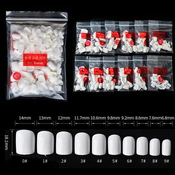 

500 sets / set of professional fake nails short square 3 color painting artificial fake nails nail tips salon tools long nails