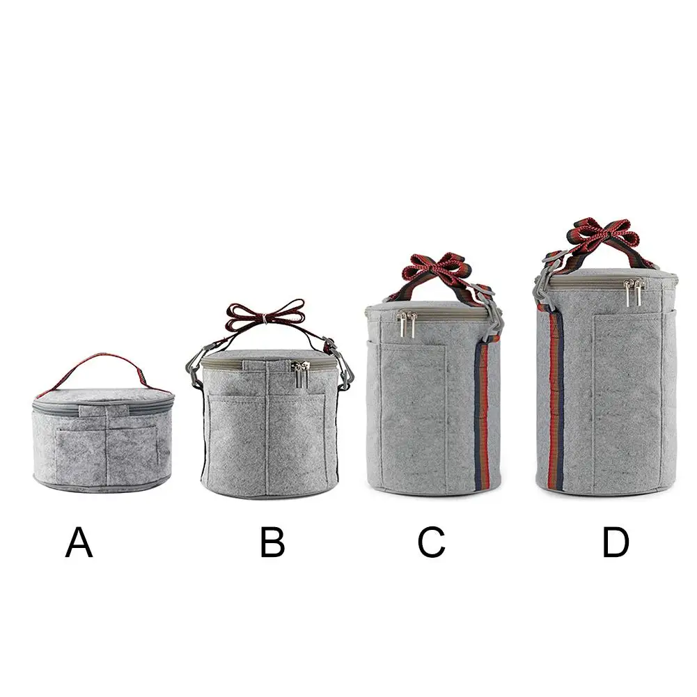 Felt Cloth Insulation Bags Lunch Box Bags Handbags Students Round Foil Tote Storage Bag