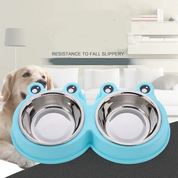 

Double Pet Bowls Dog Bowl Pet Stainless Drinking Pet Steel Pet Dish Bowl Cat Feeder Dogs Feeder Bowl Bowl