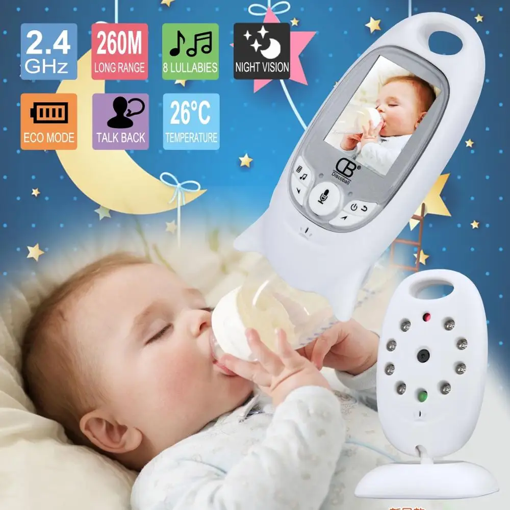

2 inch Color Video Wireless baby monitor with camera baba eletronica Security 2 Talk Nigh Vision IR LED Temperature Monitoring