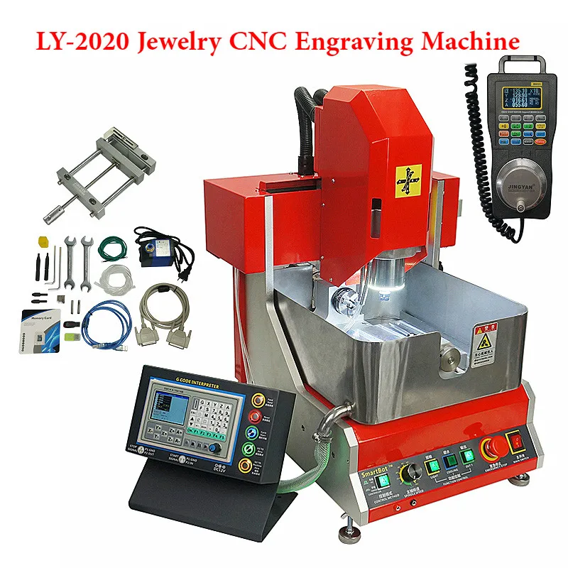 Профессиональный LY 4 осевой гравировальный станок с ЧПУ для ювелирных изделий, восковая печать с офф-лайн функцией работы 800 Вт шпиндель mach3