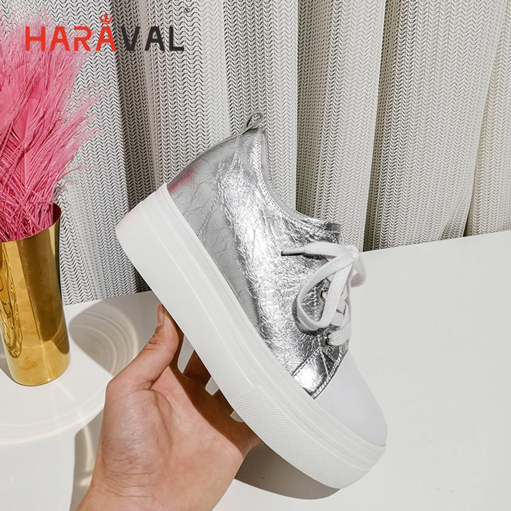HARAVAL/сезон весна-осень; Новинка; модные маленькие белые туфли с круглым носком; обувь на платформе с перекрестными ремешками; Повседневная обувь в английском стиле; N107